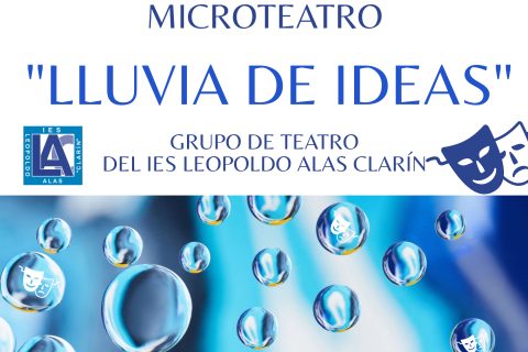 Cartel MICROTEATRO LLUVIA DE IDEAS AZUL 18 del 12 de 2023